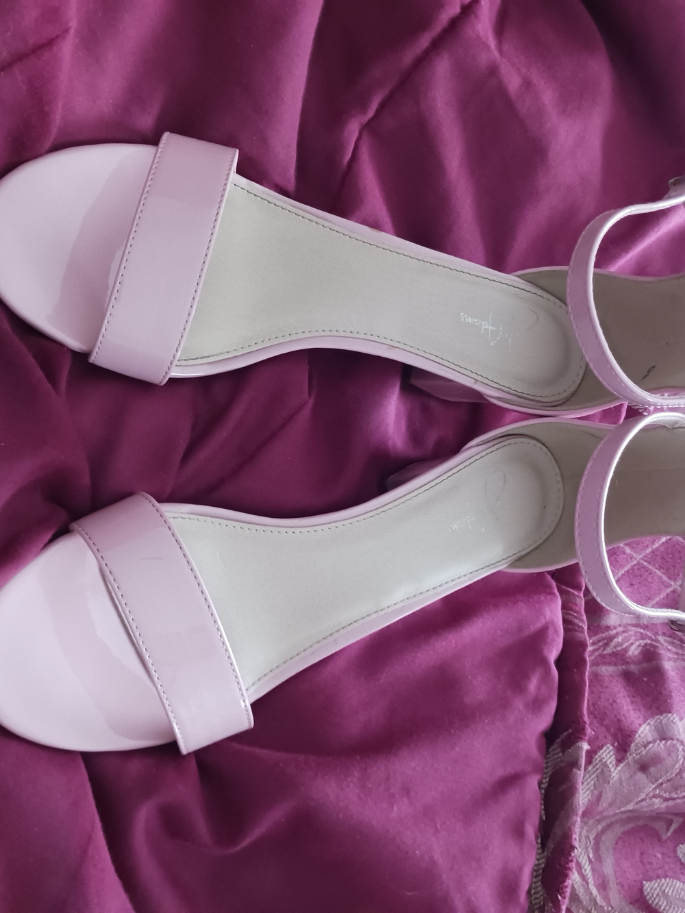 Adams Pink Block Heel Ankle-Strap Sandals - Picture 2 of 9